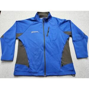 Menards Men XL Blue Softshell Jacket Full Zip Fleece Lined Work Jacket